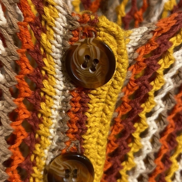 crochet tank top boho hippie xs fringe - Picture 8 of 8